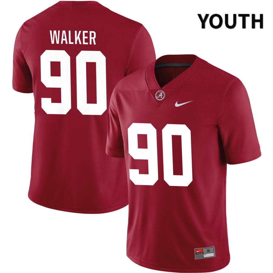 Alabama Crimson Tide Youth Tristan Walker #90 NIL Crimson 2022 NCAA Authentic Stitched College Football Jersey GN16A68LQ
